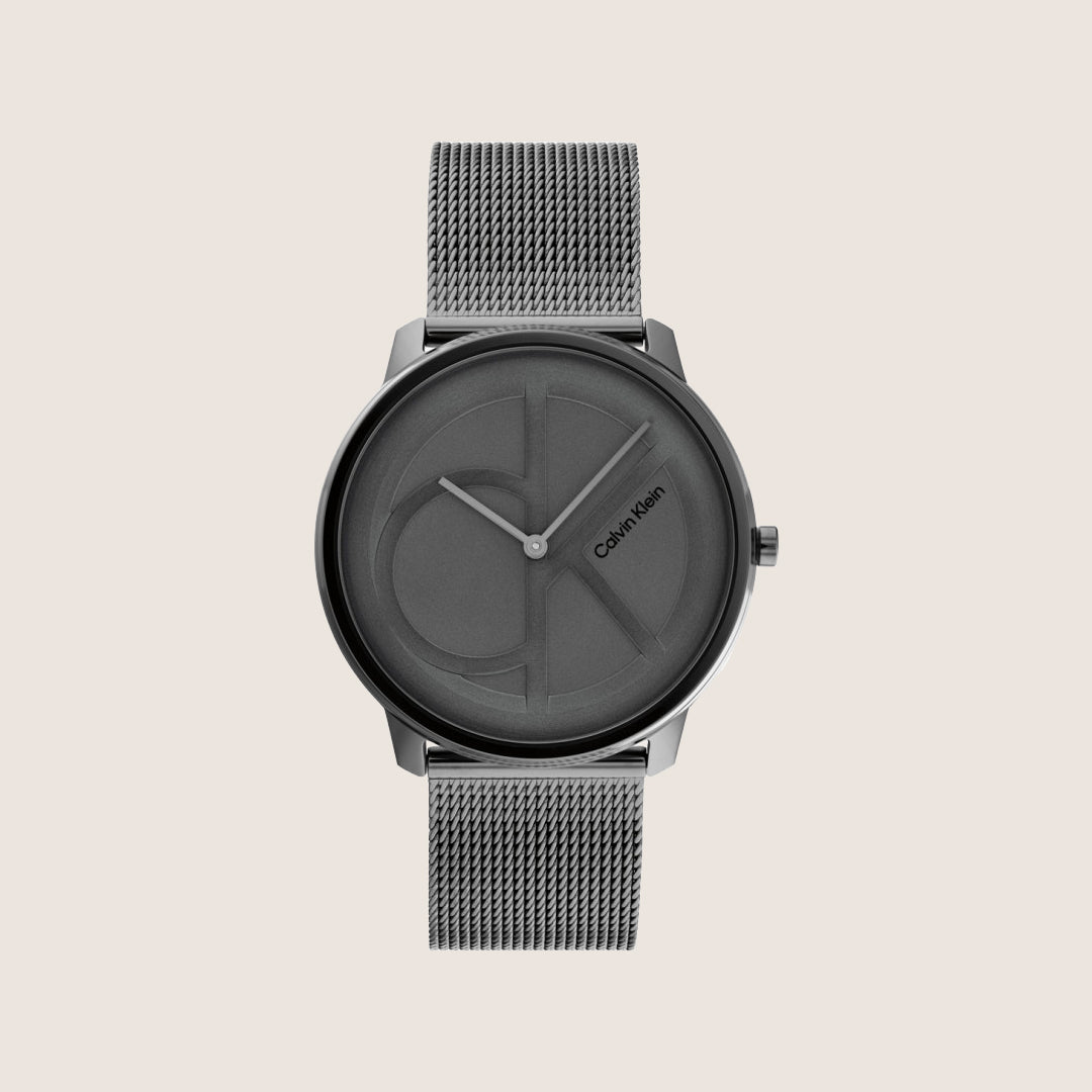 Calvin Klein Men's Watch Gunmetal Bracelet Grey Dial Minimalist 25200030