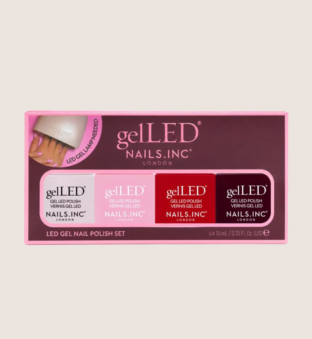 Nails.INC GelLED 4-Piece Gel Nail Polish Set Season To Shine Beauty Gift Set For Her