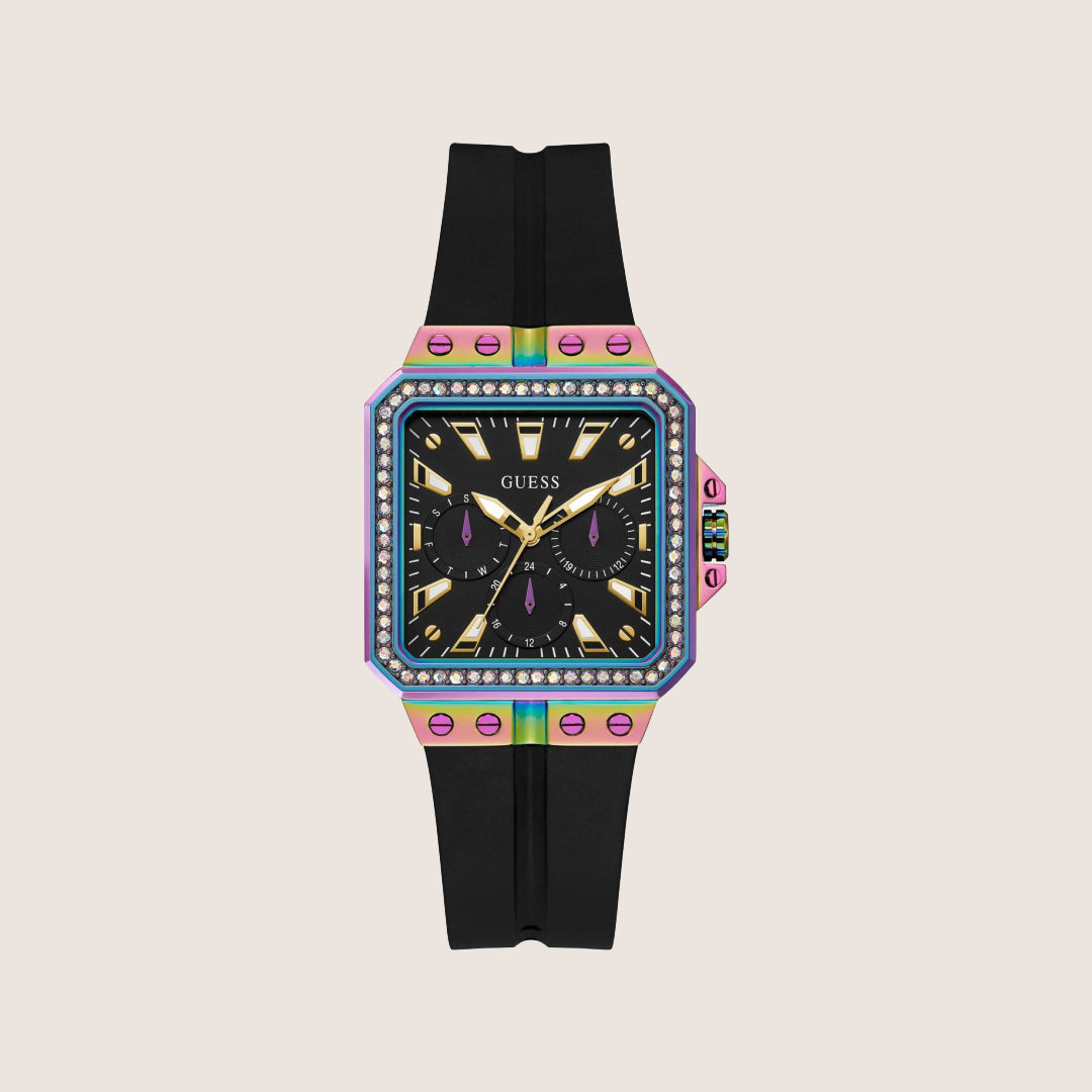 Guess Women's Libra Watch Crystal-Set Black Dial GW0618L3