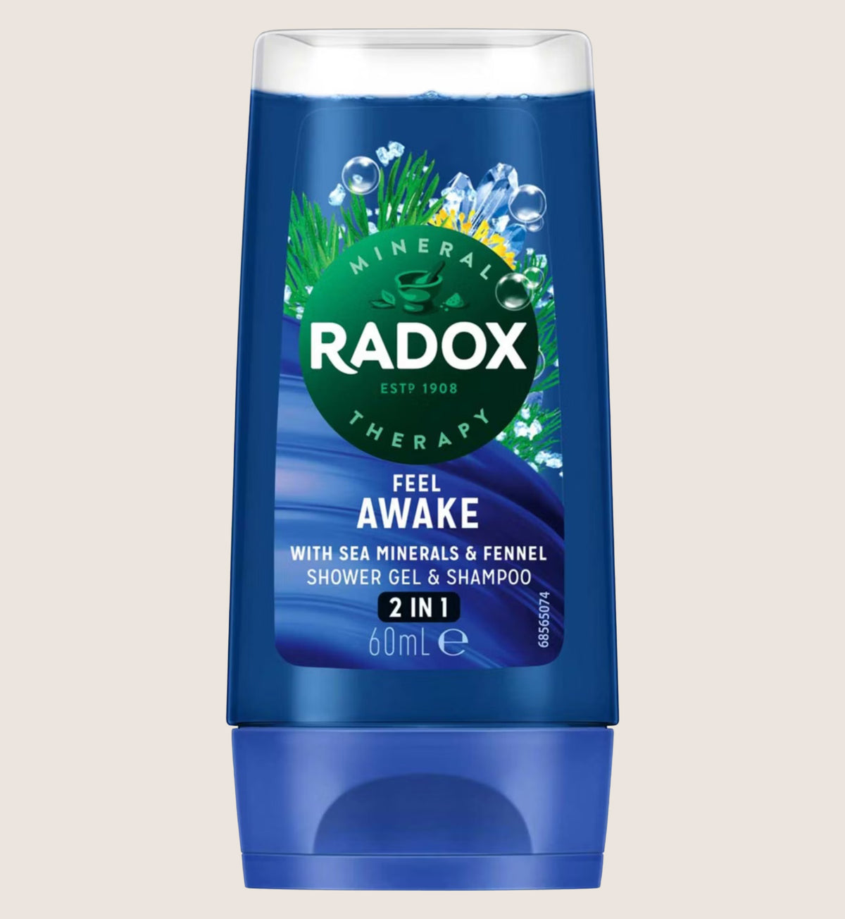 Radox Mineral Therapy Feel Awake Shower Gel 2-in-1 Shower Gel & Shampoo Travel Size 60ml
