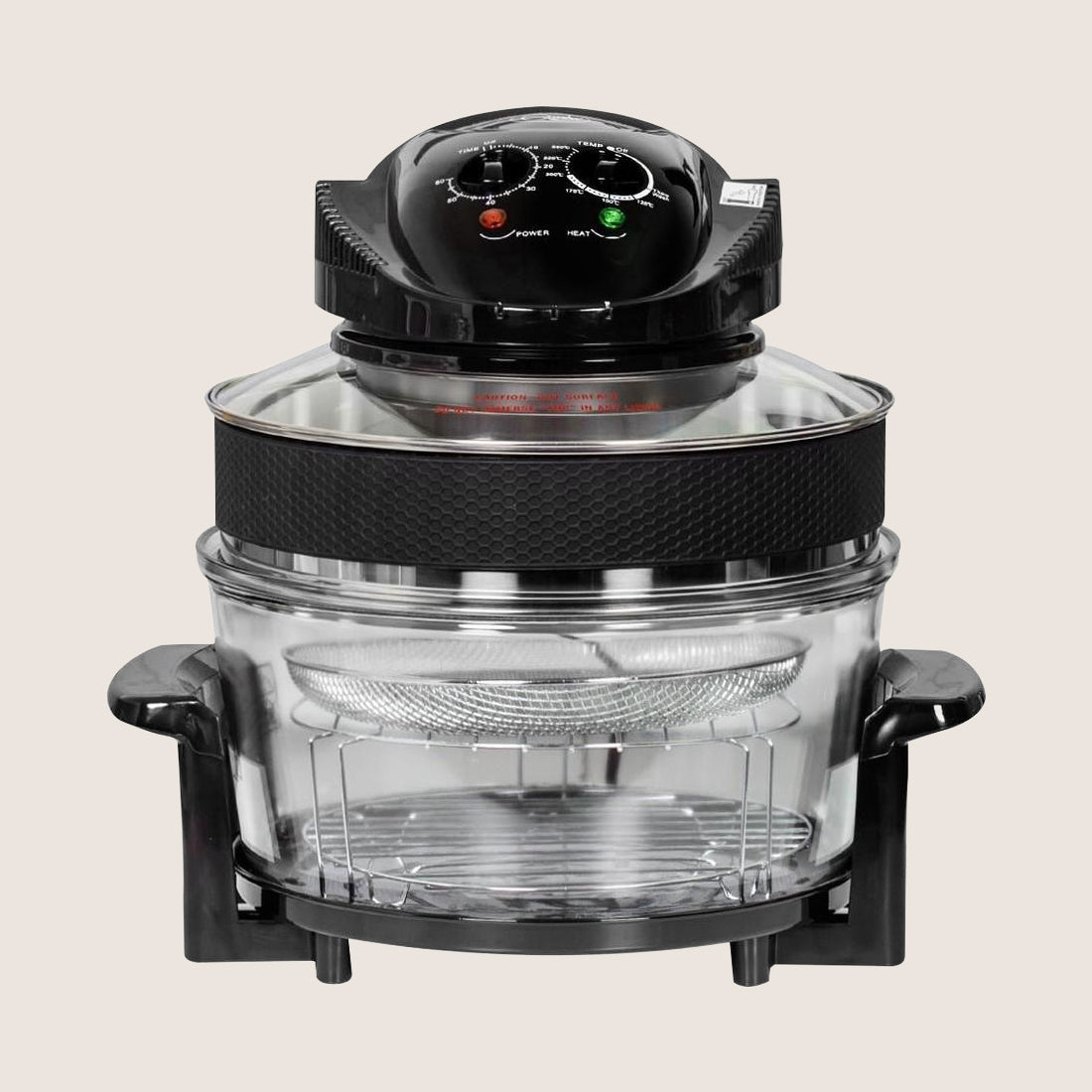QUEST 43850A Halogen Air Fryer with Self-Cleaning Function 17L - Clear & Black
