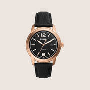 Fossil Mens Heritage Black Dial Rose Gold Automatic Watch ME3222