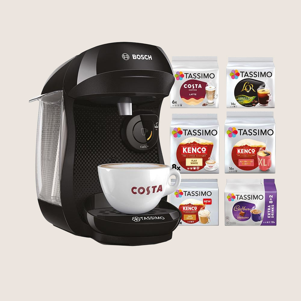 TASSIMO by Bosch Happy TAS102EGBC Starter Kit Pod Coffee Machine Intellibrew 0.7L