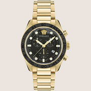 Versace Mens Greca Dome Watch Gold Dome Chronograph VE6K00523