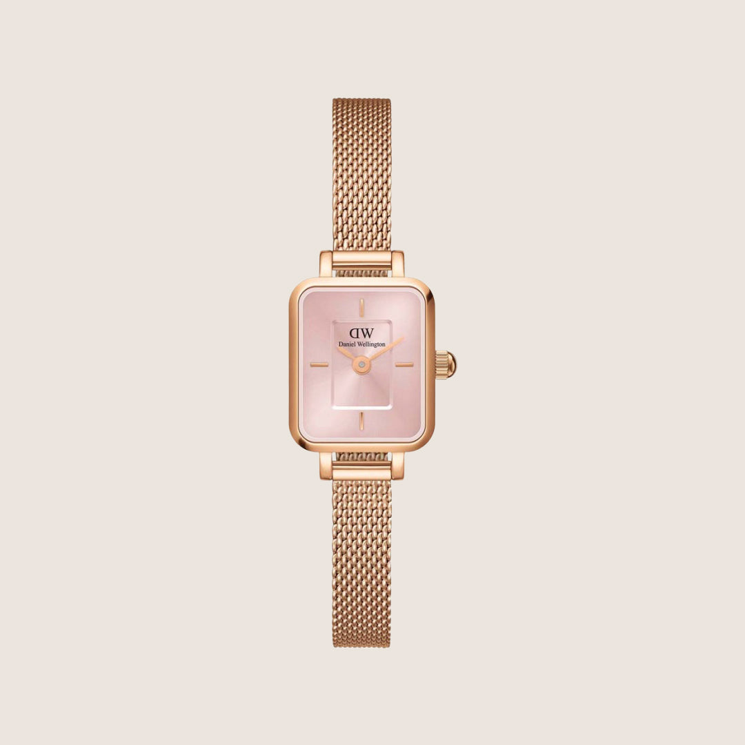 Daniel Wellington Women's Quadro Micro Rose Gold Pink Dial Watch DW00100650