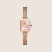 Daniel Wellington Women's Quadro Micro Rose Gold Pink Dial Watch DW00100650