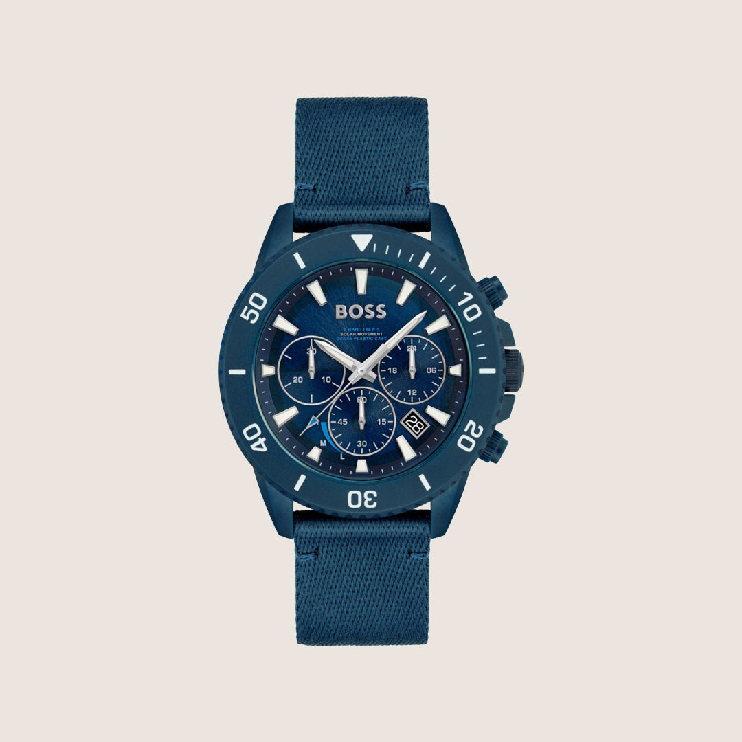 BOSS Men's Blue Dial Blue Textile Strap Watch 1513919
