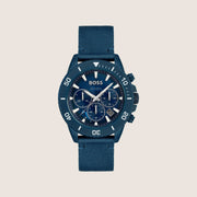 BOSS Men's Blue Dial Blue Textile Strap Watch 1513919
