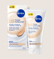 NIVEA 24H Moisture Tinted Day Cream with Vitamin E Light Skin Tone SPF15 50ml