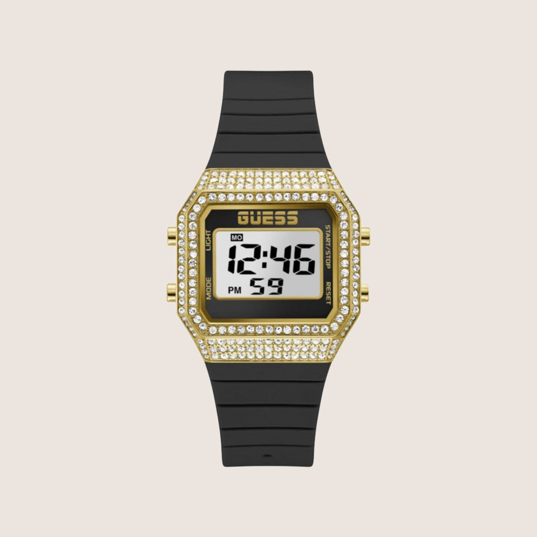 Guess Women's Black Dial Watch Crystal-Set Black Dial GW0430L2