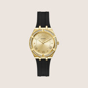 Guess Women's Cosmo Watch Crystals-Set Gold Dial GW0034L1