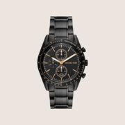Michael Kors Men's Warren Chronograph Black Dial All-Black Stainless Steel Watch MK9113