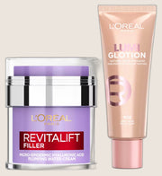 L'Oréal Paris Glotion Light Glow and Revitalift Hyaluronic Acid Water Cream Duo