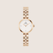 Daniel Wellington Women's Elan Lumine Rose Gold Crystal White Dial Watch DW00100717