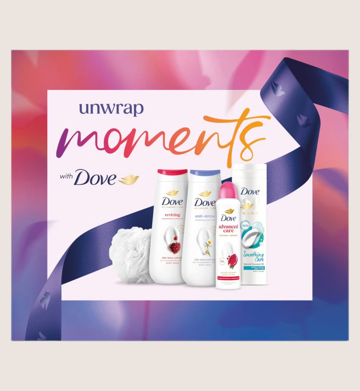 Dove Unwrap Moments Collection Bath & Body Gift Set For Her
