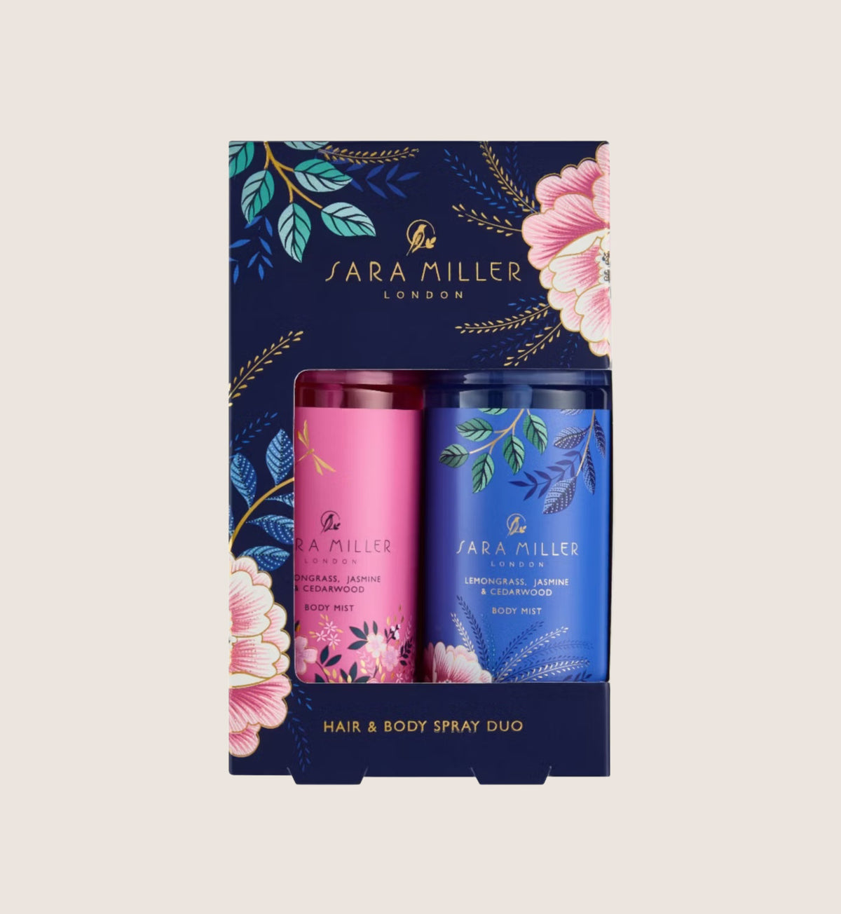 Sara Miller Cherry Blossom Assorted Hair & Body Duo Hair & Body Spray 2 x 100ml Bath & Body Gift Set For Her