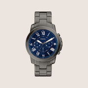 Fossil Mens Grant Blue Chronograph Gunmetal Watch FS6133
