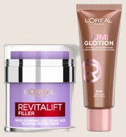 L'Oréal Paris Glotion Deep Glow and Revitalift Hyaluronic Acid Water Cream Duo