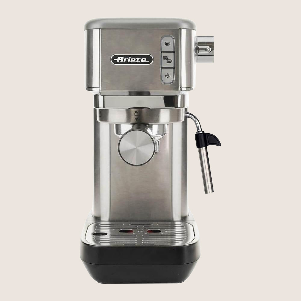 ARIETE 1380 Espresso Coffee Machine 15-Bar Steam Wand ESE Pod Compatible 1.1L - Silver