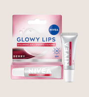NIVEA Lip Hyaluron Glowy Lips Lip Balm Tube Berry With Hyaluronic Acid 10ml