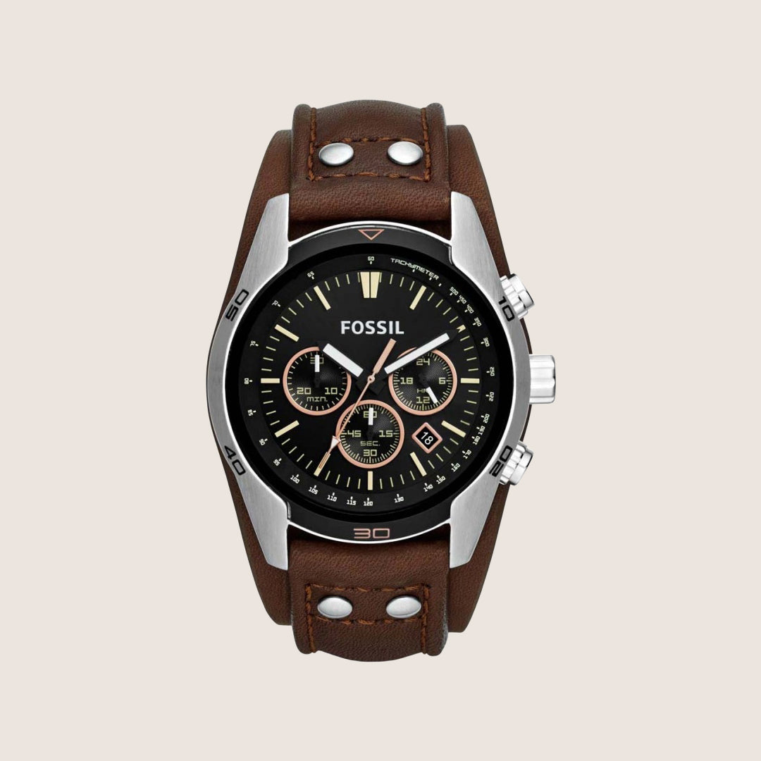 Fossil Mens Coachman Black Dial Chronograph Watch CH2891