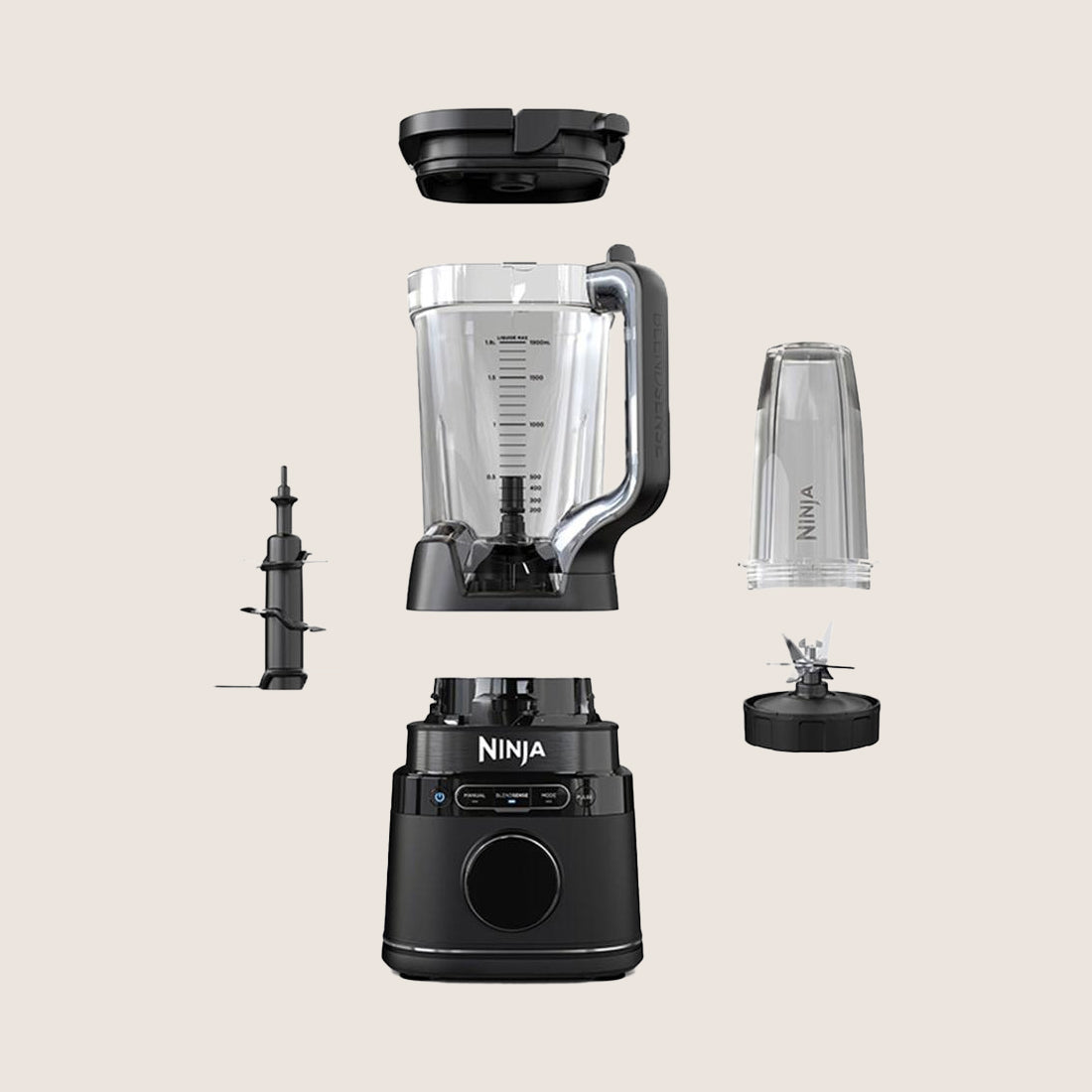 Ninja Detect Duo Power Pro TB301UK Blender & Single Serve 1200W 2.1L with 4 Accessories - Black
