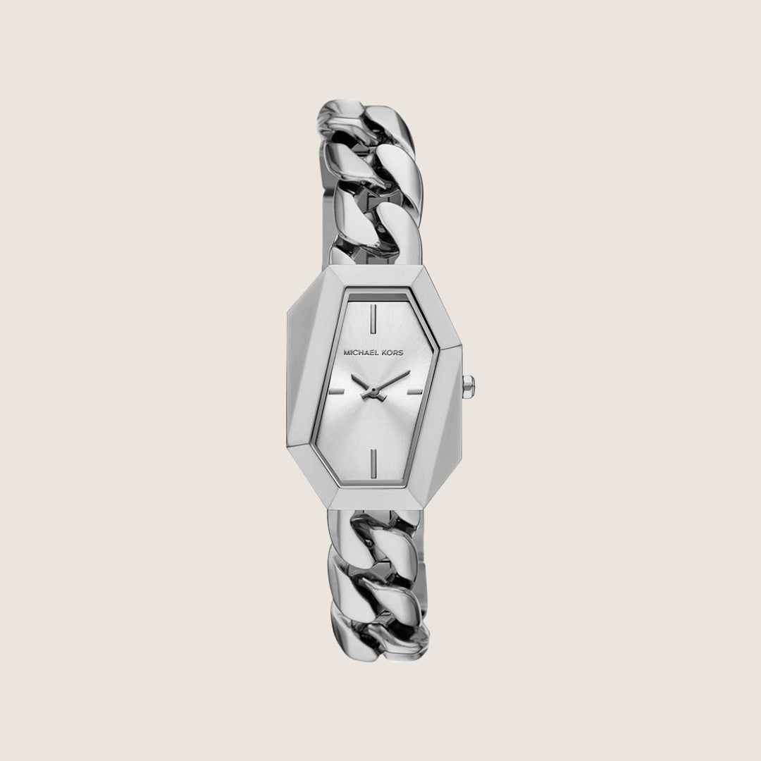 Michael Kors Women's Suri Clear Stone-Set Silver Dial Watch MK4879