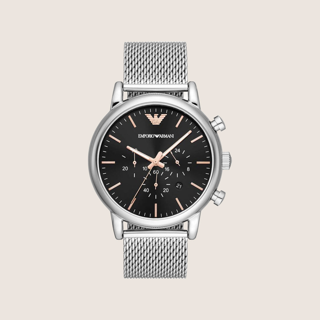 Emporio Armani Men's Watch Silver Dial Silver Steel Bracelet Stylish AR11429
