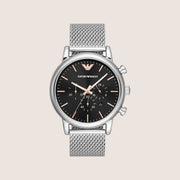 Emporio Armani Men's Watch Silver Dial Silver Steel Bracelet Stylish AR11429