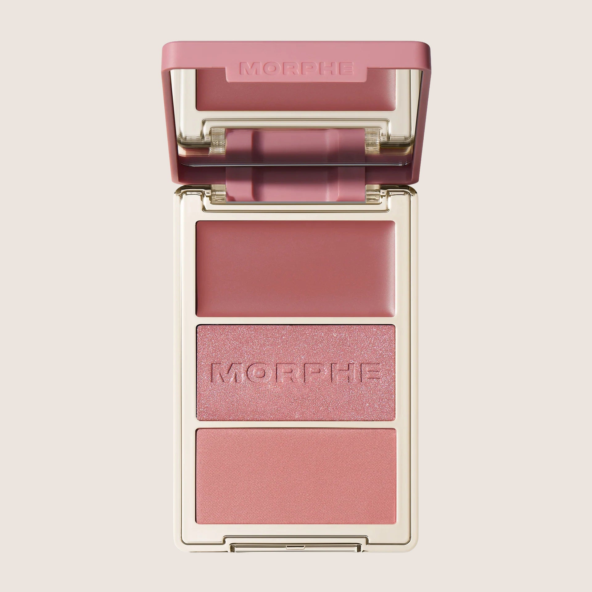 Morphe Cheek Thrills Trios + Dual-Ended Blush Brush Soft Glow