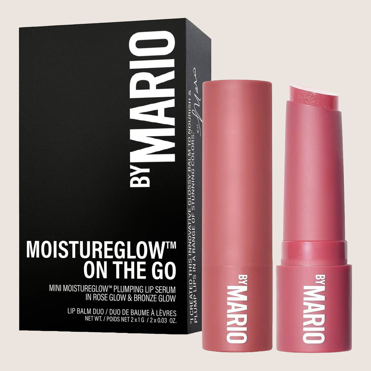 Makeup By Mario MoistureGlow Rose & Bronze Lip Duo Mini 2x0.8g Hydrating