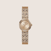 Guess Women's Rose Gold Dial Watch Crystal-Set Rose Gold Dial GW0476L3