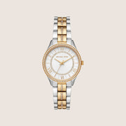 Michael Kors Women's Lauryn Clear Stone-Set White Dial Watch MK4454