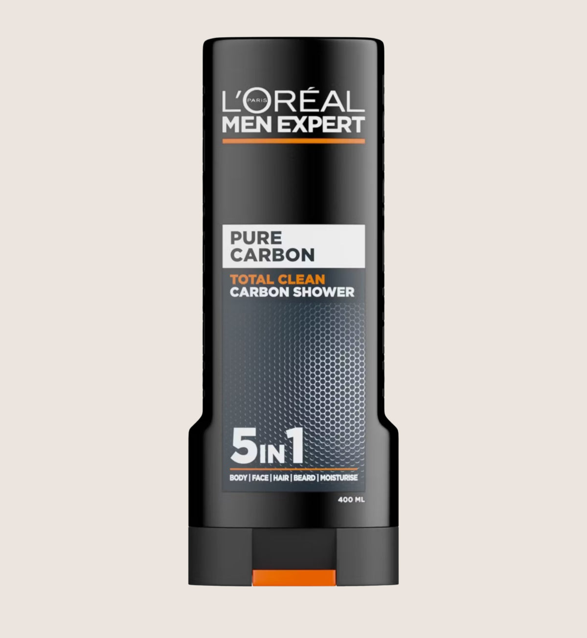 L'Oréal Men Expert Total Clean 5-in-1 Shower Gel Carbon Powered Body, Face, Hair, Shave & Moisturise 400ml