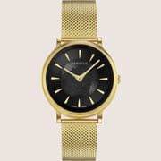 Versace Ladies Watch Gold Bracelet Black Dial Sapphire Crystal VE8102119