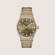 BOSS Men's Automatic Gold Dial Rose Gold Bracelet Watch 1514184