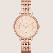Fossil Jacqueline Rose Gold Crystal Steel Watch ES3546