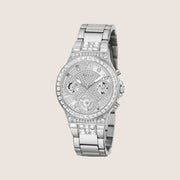 Guess Women's Moonlight Watch Crystals-Set Silver Dial GW0320L1