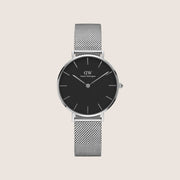 Daniel Wellington Women's Petite Black Sterling Silver Black Dial Watch DW00100162