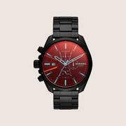 Diesel Mens MS9 Chronograph Multicolour Dial Black Steel Bracelet Watch DZ4489