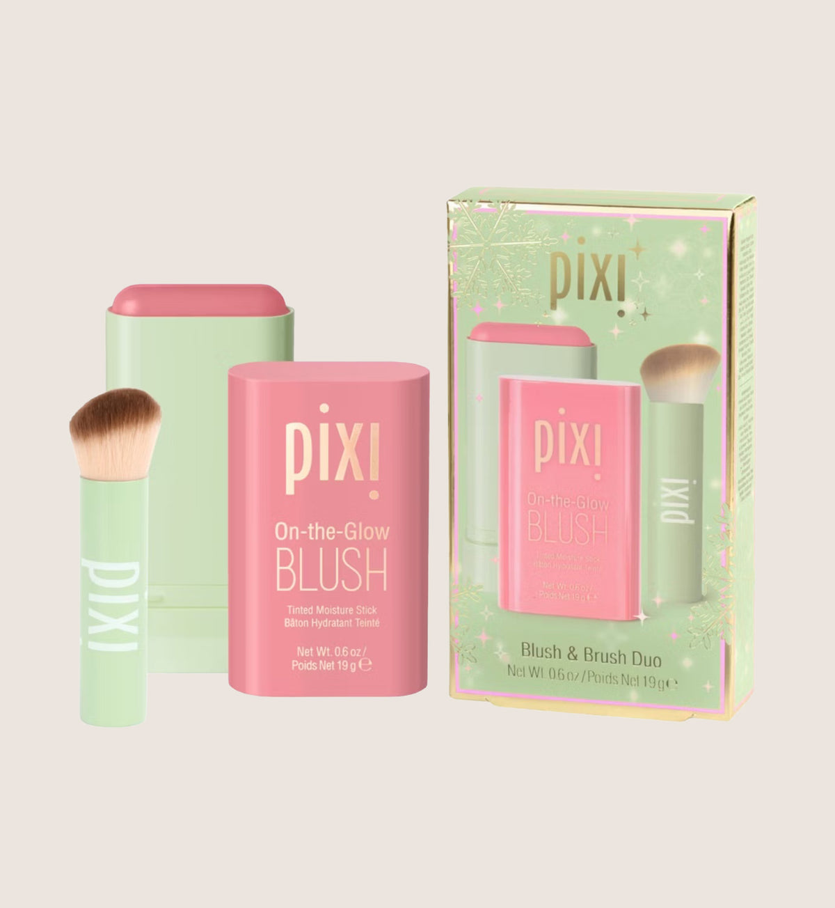 Pixi On-the-Glow Blush + Brush Beauty Gift Set For Her