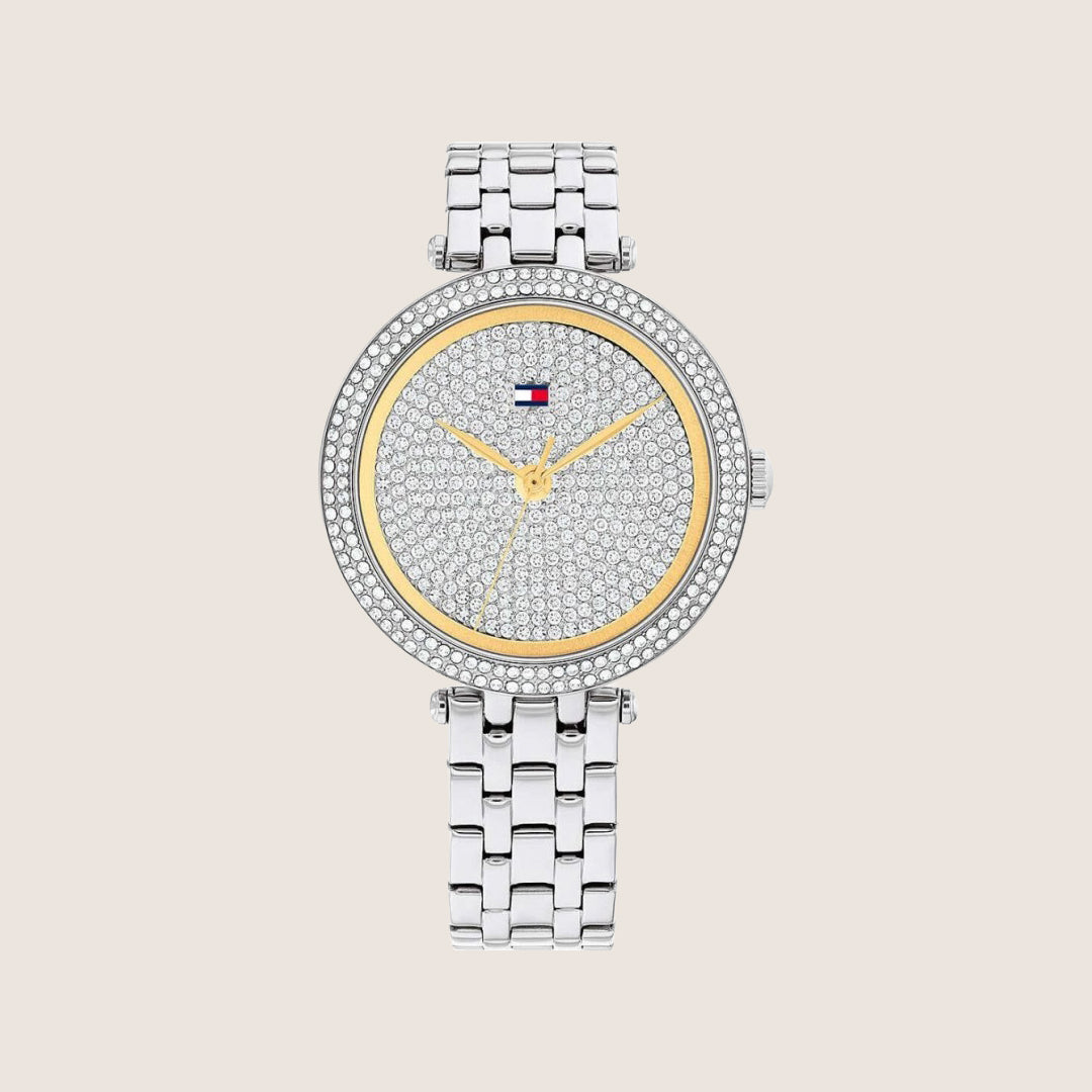 Tommy Hilfiger Women's Natalie Crystal-Set Dial Silver Stainless Steel 1782722