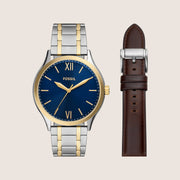 Fossil Mens Fenmore Blue Dial Watch and Strap Gift Set BQ2786SET
