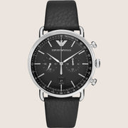 Emporio Armani Mens Watch Black Leather Strap AR11143