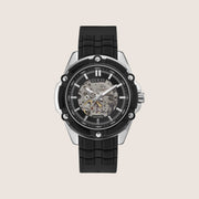 Guess Mens Bolt Watch Black, Transparent Dial GW0061G1