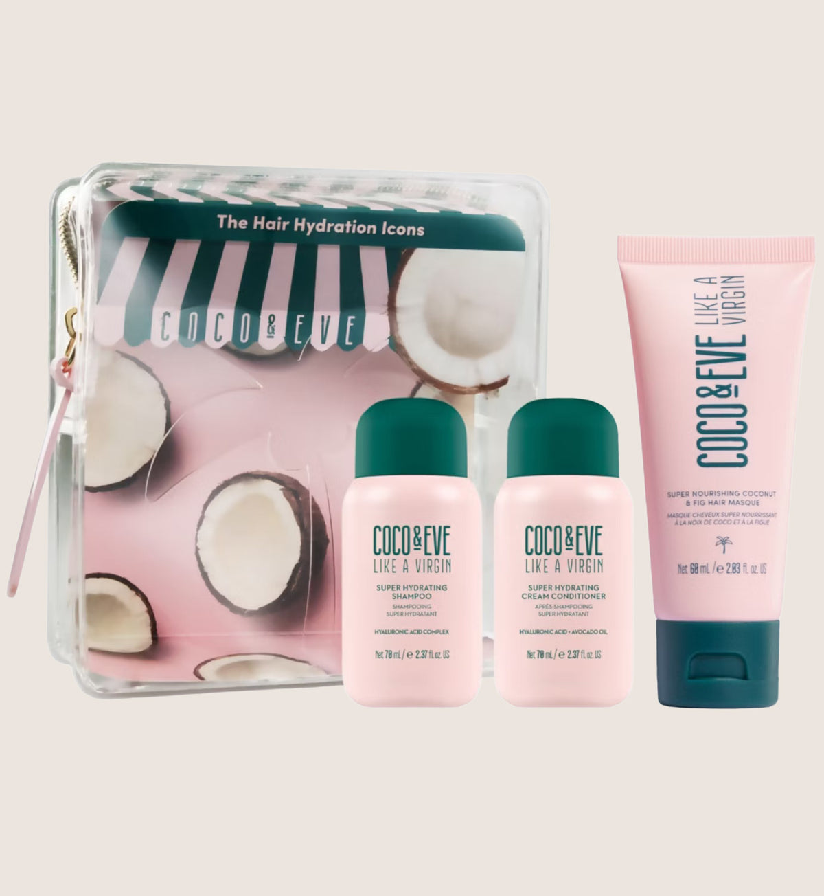 Coco & Eve Like A Virgin Hair Hydration Icons Kit Beauty Gift Set For Her