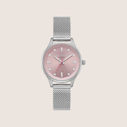 Ted Baker Ladies Silver Pink Dial Bracelet Watch TE50650001