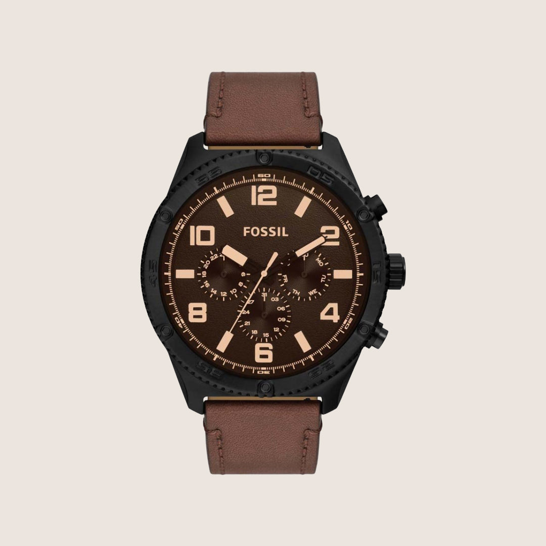 Fossil Mens Brox Brown Dial Leather Watch BQ2802