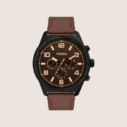 Fossil Mens Brox Brown Dial Leather Watch BQ2802