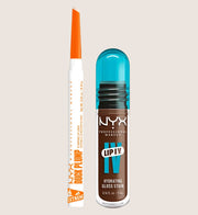 NYX Professional Makeup Wet Shot IV Splash N Spice Lip Stain & Duck Plump Liner Clear Bundle Lip Liner & Lip Gloss Set